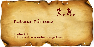 Katona Máriusz névjegykártya